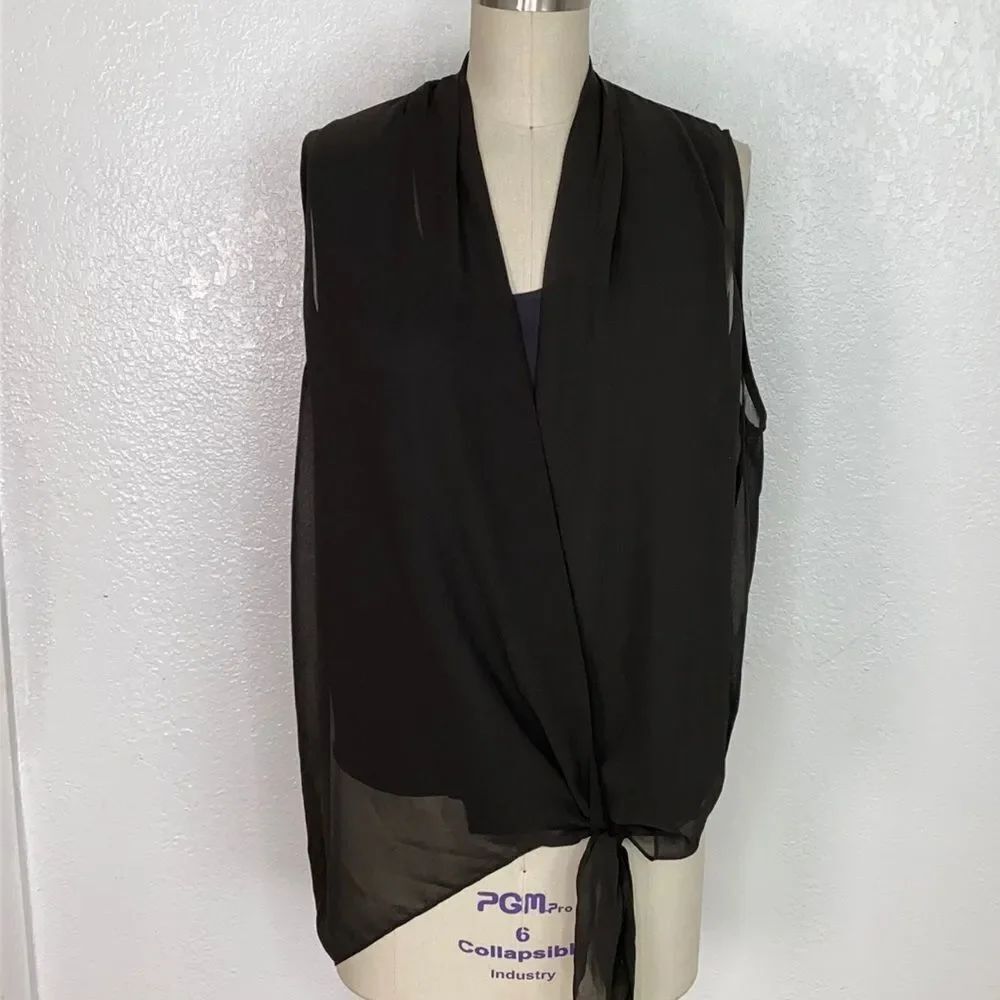 All Saints charcoal gray asymmetrical top 8
